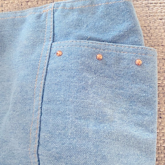 Victoria Secret Denim Tote Blue Jean Studded Shoulder Carry Shoppers Hand Bag - Picture 9 of 9